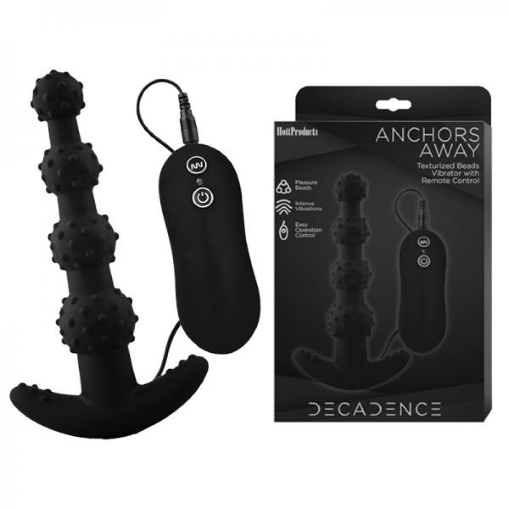Decadence Anchors Away Anal Beads With Wire Controller Black - Anal Beads