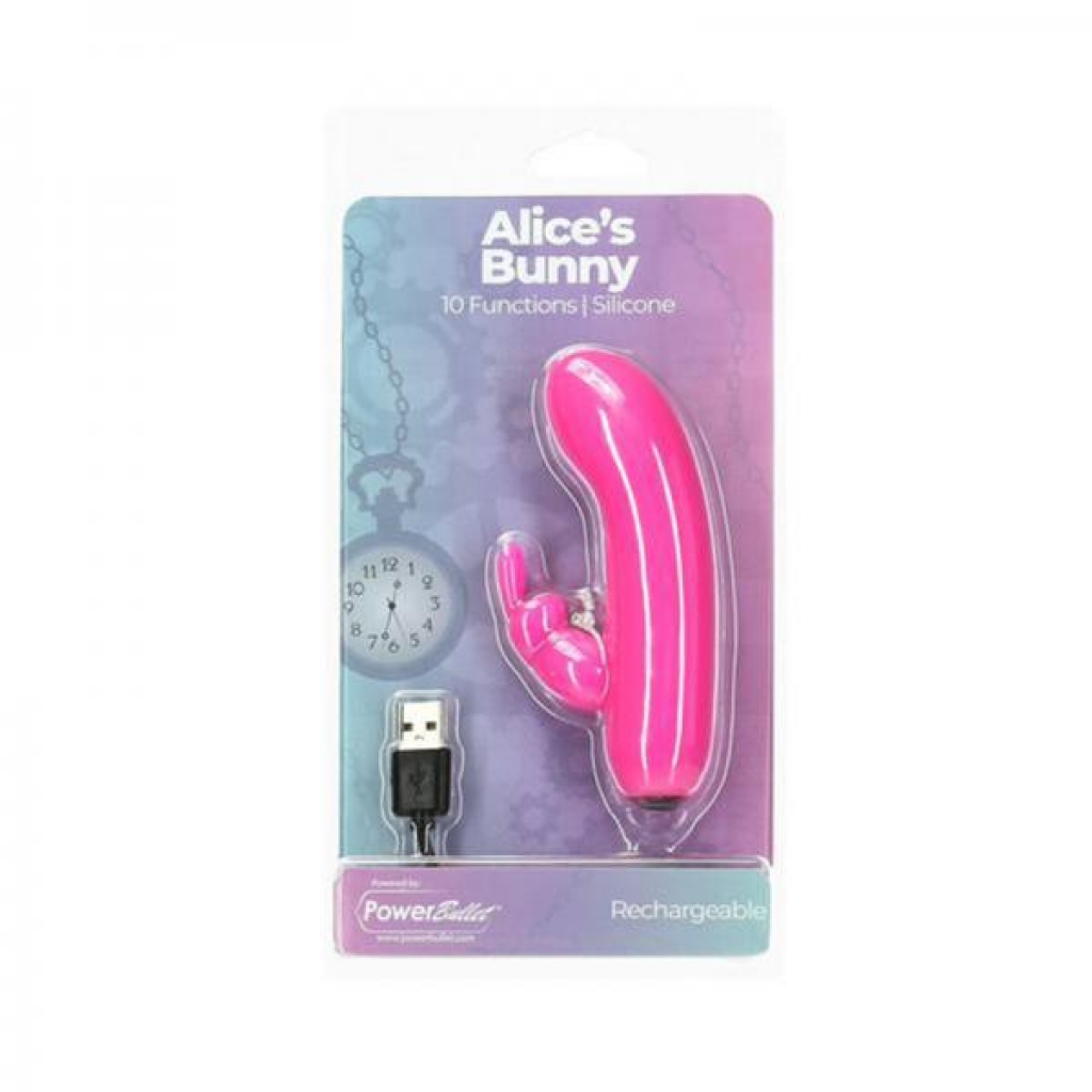 Alices Bunny Rechargeable Bullet With Removable Rabbit Sleeve Pink - Rabbit Vibrators