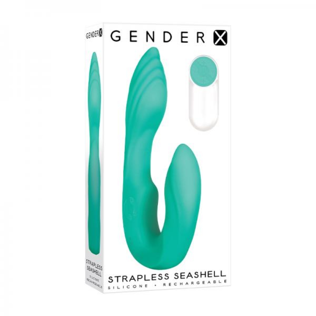 Gender X Strapless Seashell Rechargeable Silicone Teal - G-Spot Vibrators Clit Stimulators