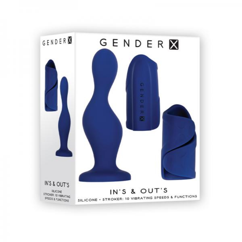 Gender X In's & Out's Dildo And Stroker Blue - Huge Anal Plugs