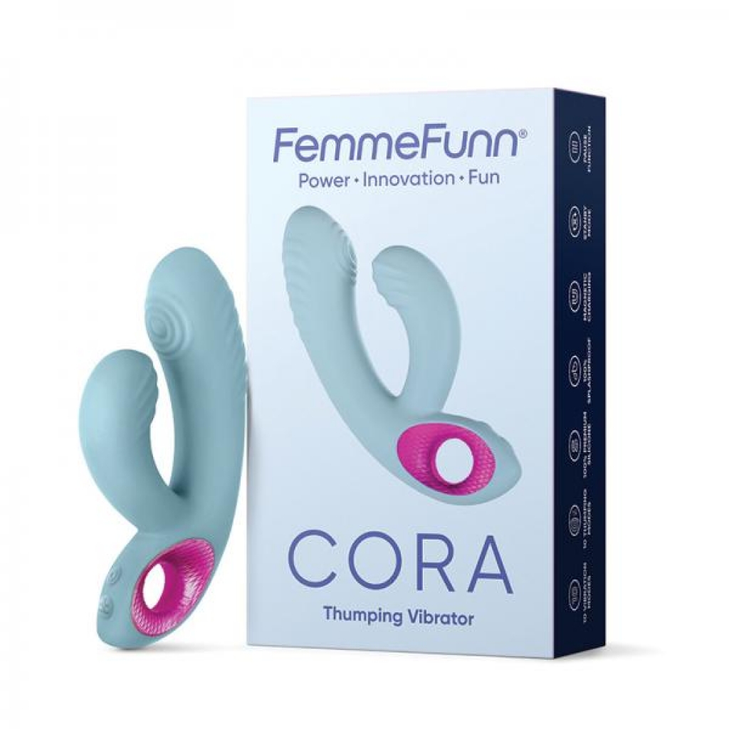Femmefunn Cora Pulsating Vibrator Light Blue - Luxury