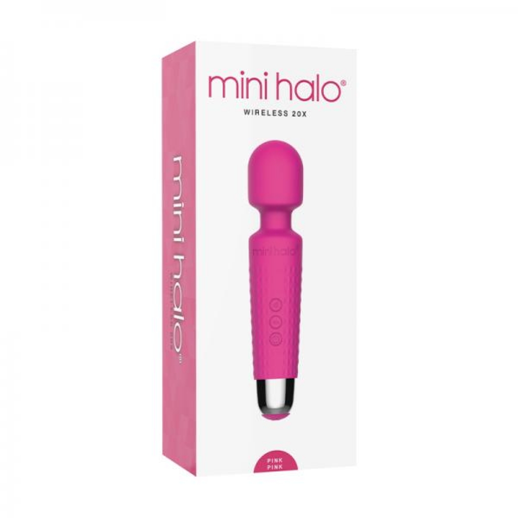 Mini Halo Wireless Wand 20x Silicone Pink Pink - Palm Size Massagers