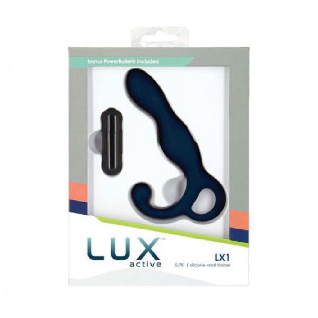 Lux Active Lx1 5.75 In. Anal Trainer Silicone With Power Bullet Dark Blue - Prostate Massagers