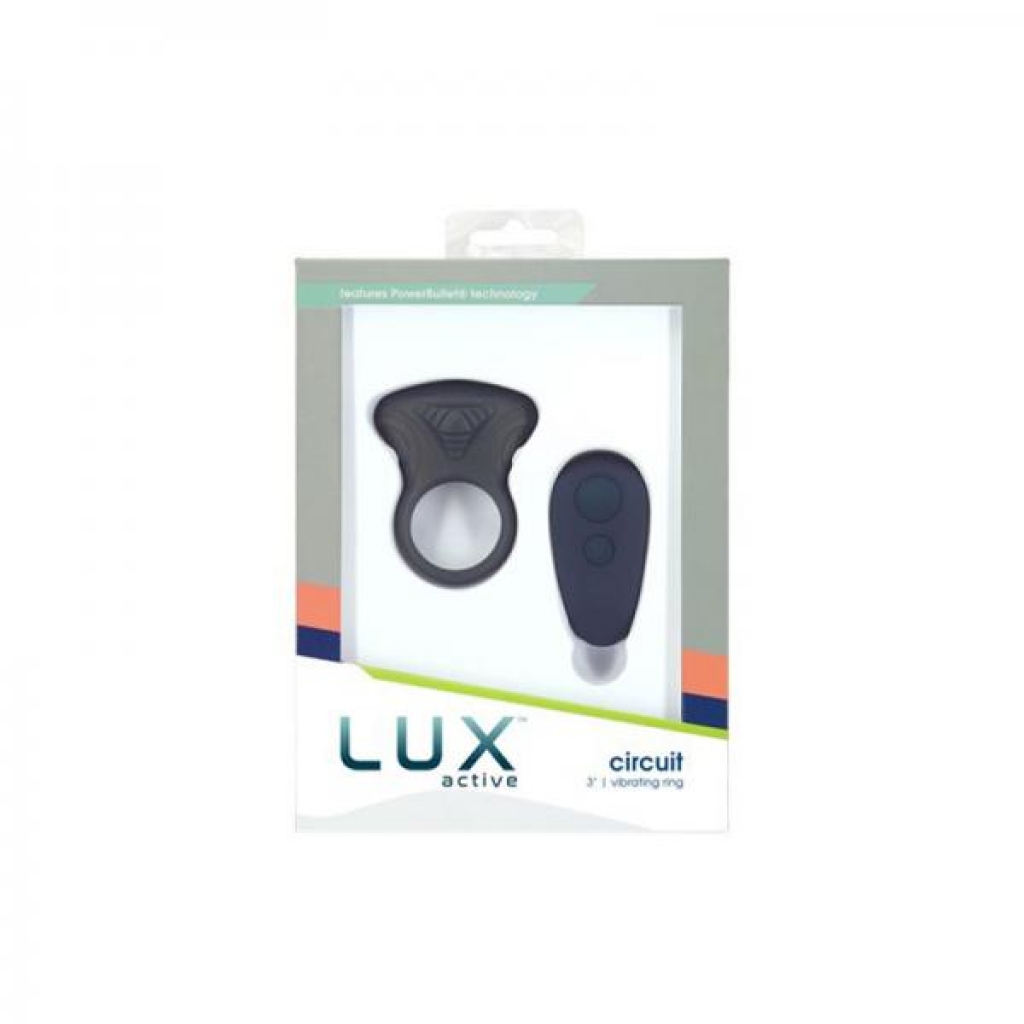 Lux Active Circuit 3 In. Vibrating Ring Silicone Black - Couples Vibrating Penis Rings