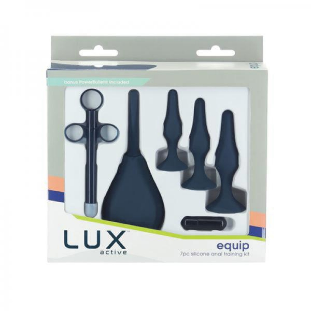 Lux Active Equip 7-piece Anal Training Kit Silicone Black - Anal Trainer Kits