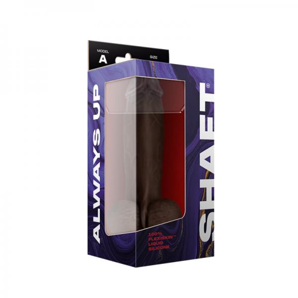 Shaft Model A Liquid Silicone Dong With Balls 8.5 In. Mahogany - Realistic Dildos & Dongs