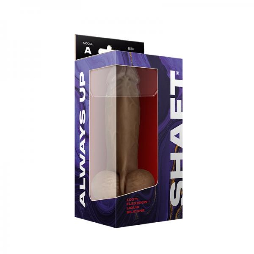 Shaft Model A Liquid Silicone Dong With Balls 8.5 In. Oak - Realistic Dildos & Dongs