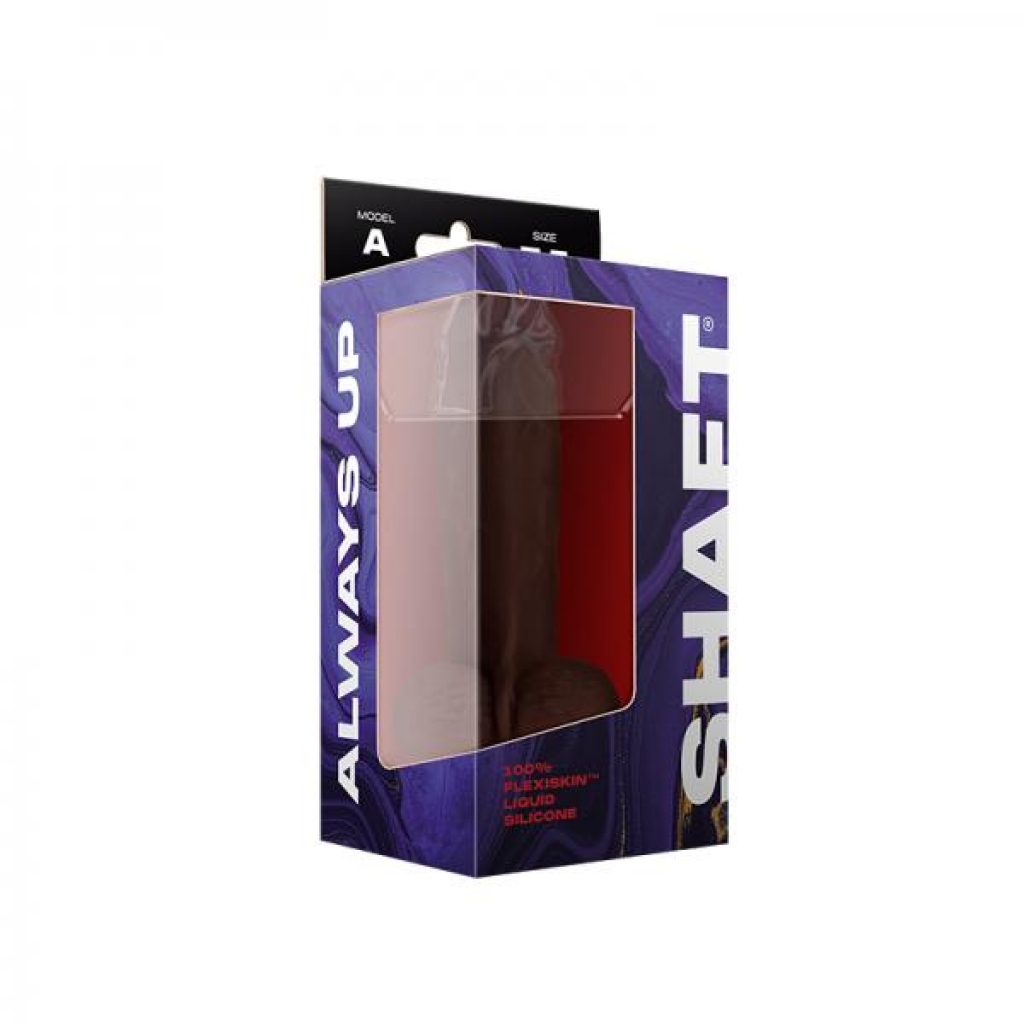Shaft Model A Liquid Silicone Dong With Balls 7.5 In. Mahogany - Realistic Dildos & Dongs