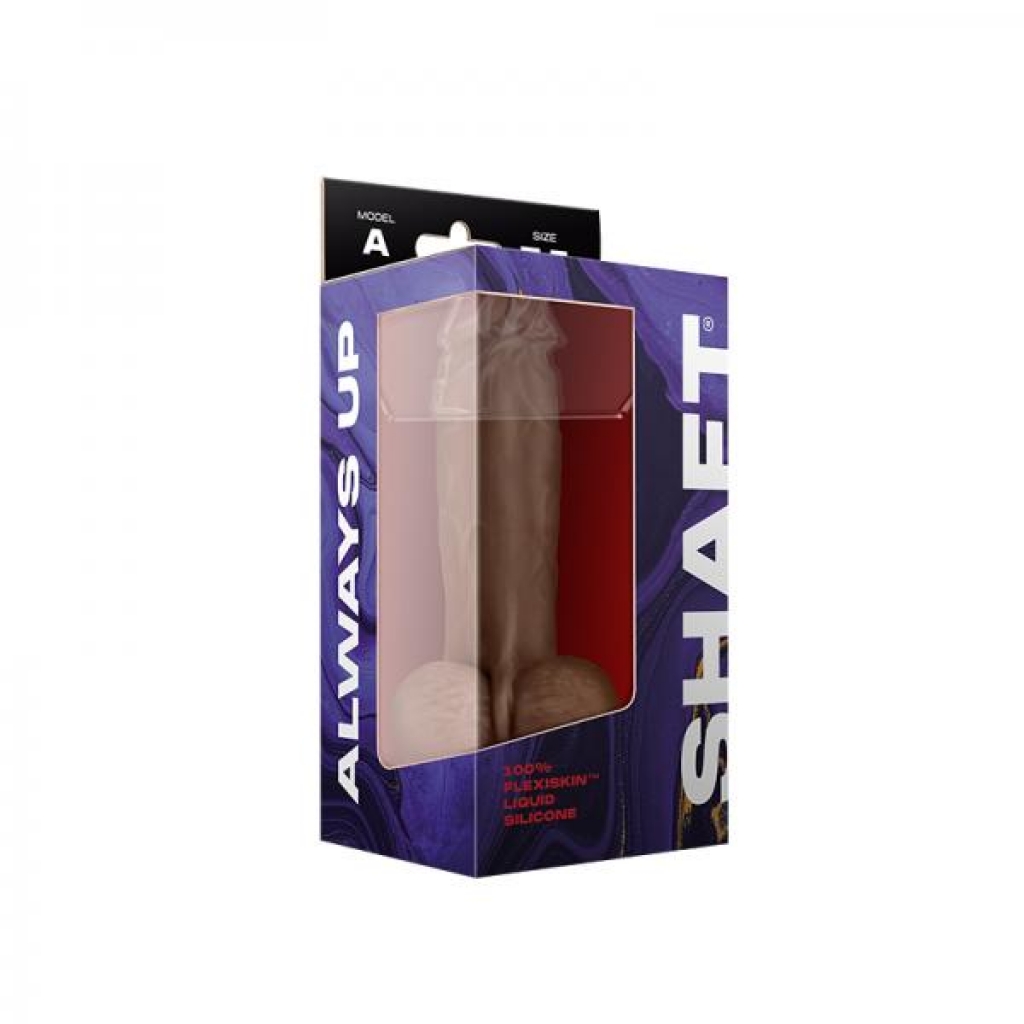 Shaft Model A Liquid Silicone Dong With Balls 7.5 In. Oak - Realistic Dildos & Dongs
