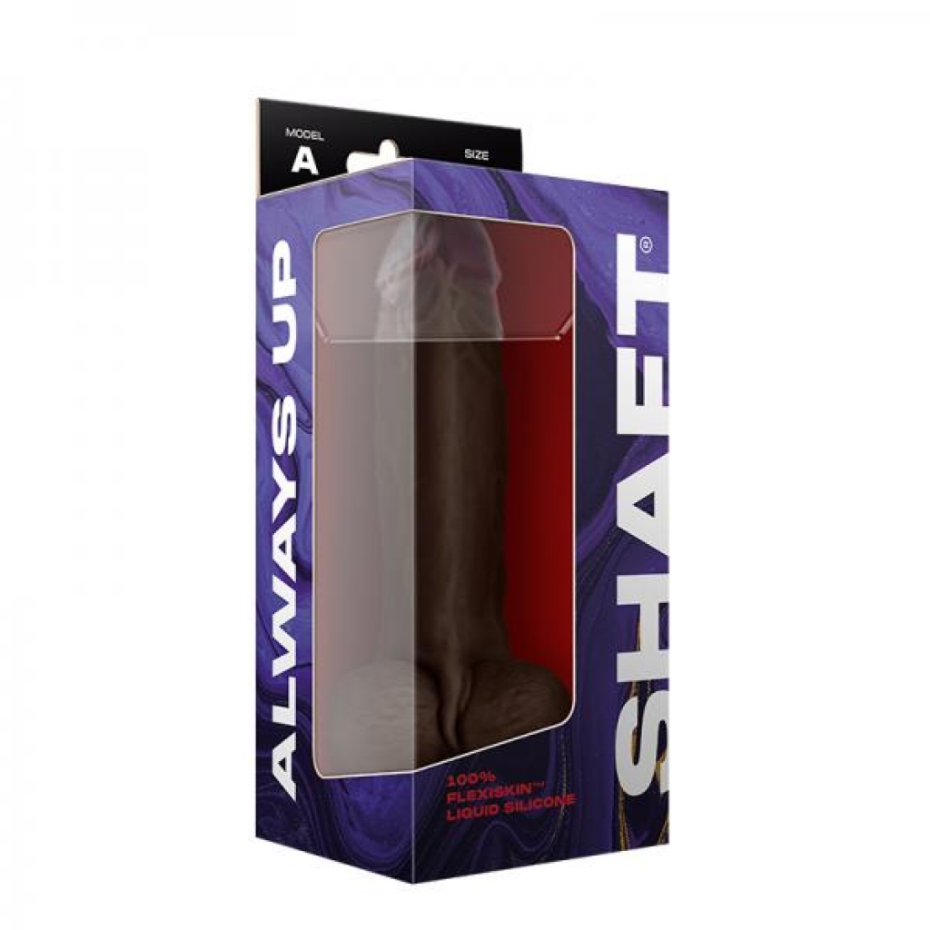 Shaft Model A Liquid Silicone Dong With Balls 9.5 In. Mahogany - Realistic Dildos & Dongs