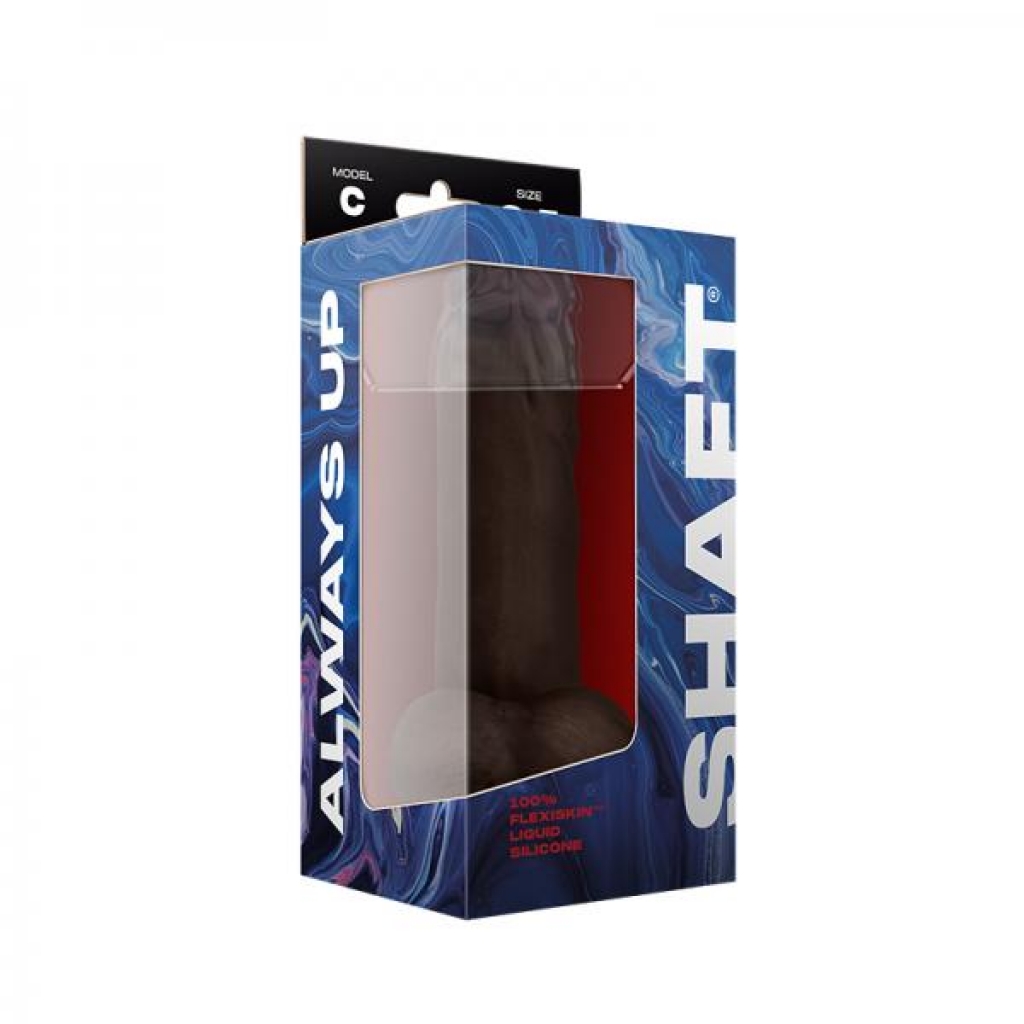 Shaft Model C Liquid Silicone Dong With Balls 8.5 In. Mahogany - Realistic Dildos & Dongs
