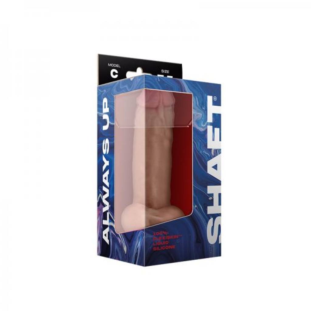 Shaft Model C Liquid Silicone Dong With Balls 7.5 In. Pine - Realistic Dildos & Dongs