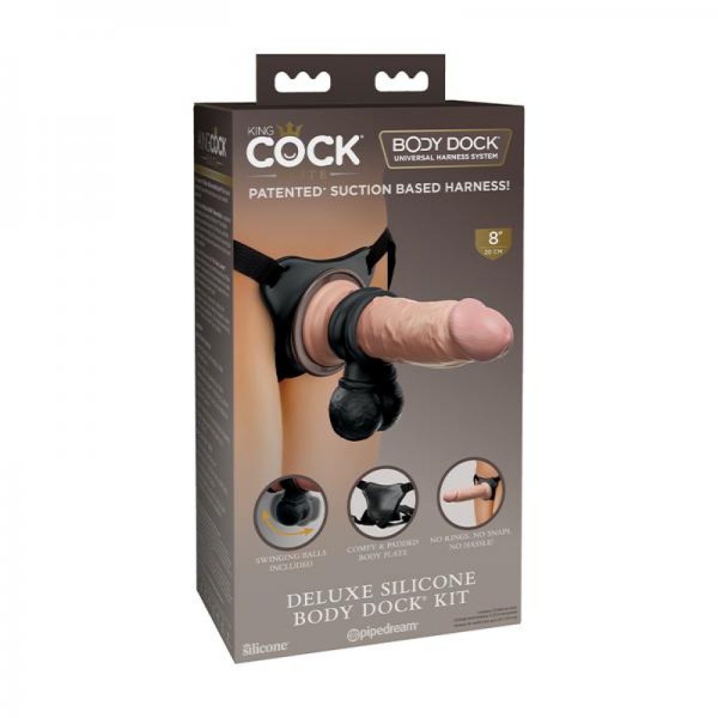 King Cock Elite Deluxe Silicone Body Dock Kit - Harness & Dong Sets