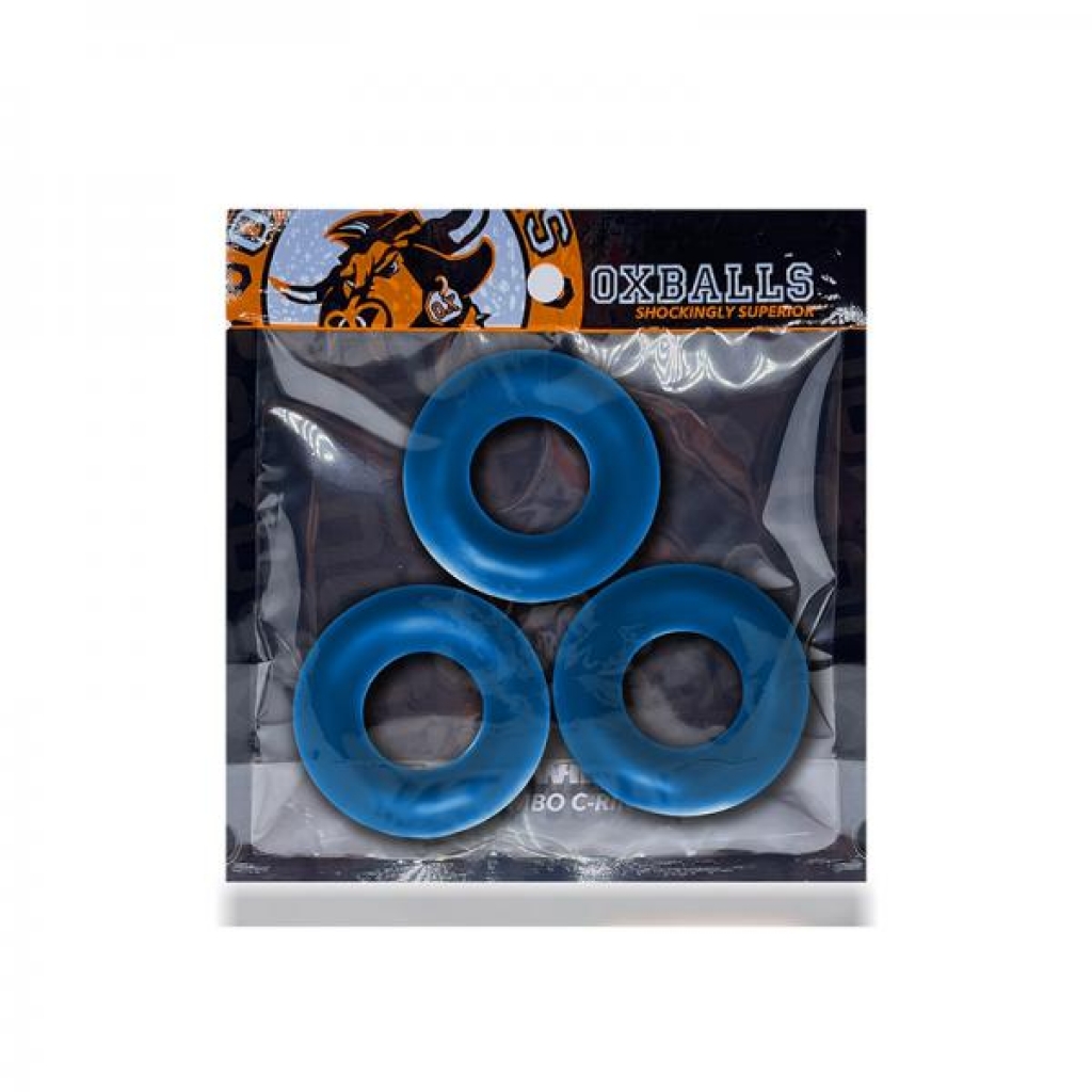 Oxballs Fat Willy 3-pack Jumbo Cockrings Flextpr Space Blue - Cock Ring Trios