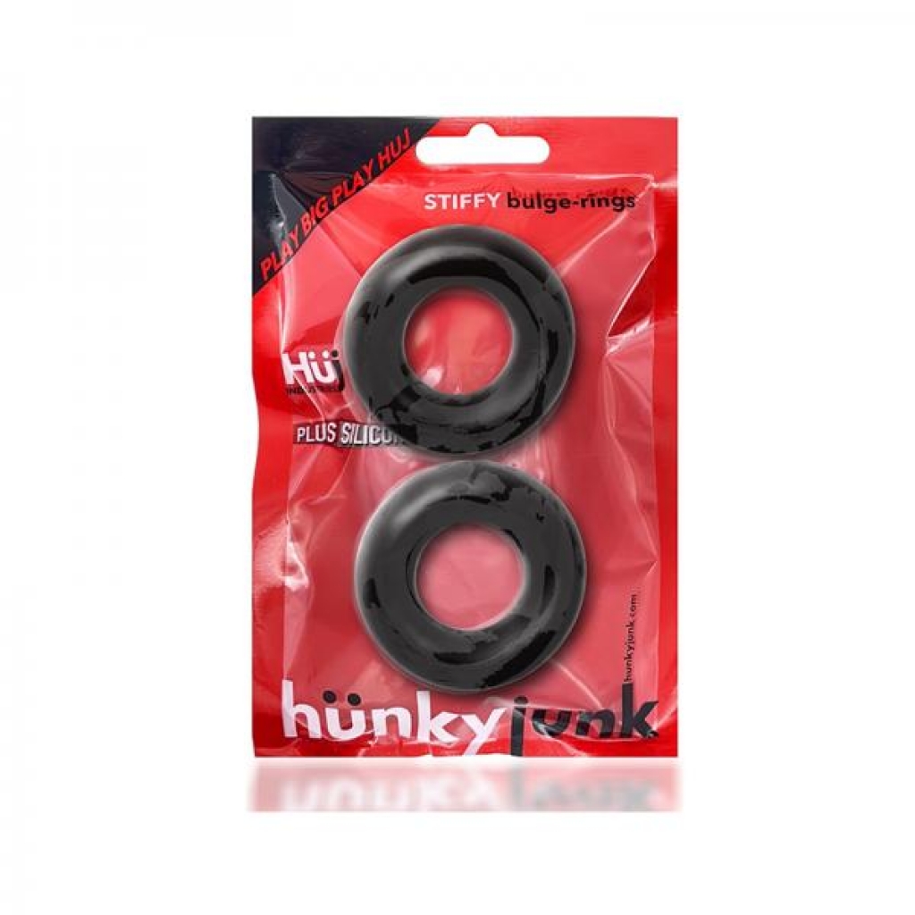 Oxballs Stiffy 2-pack Bulge Cockrings Silicone Tpr Tar Ice - Classic Penis Rings