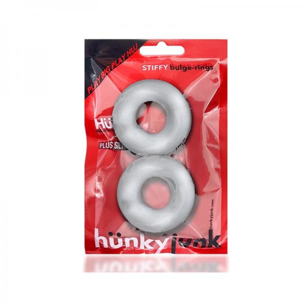 Oxballs Stiffy 2-pack Bulge Cockrings Silicone Tpr Clear Ice - Classic Penis Rings