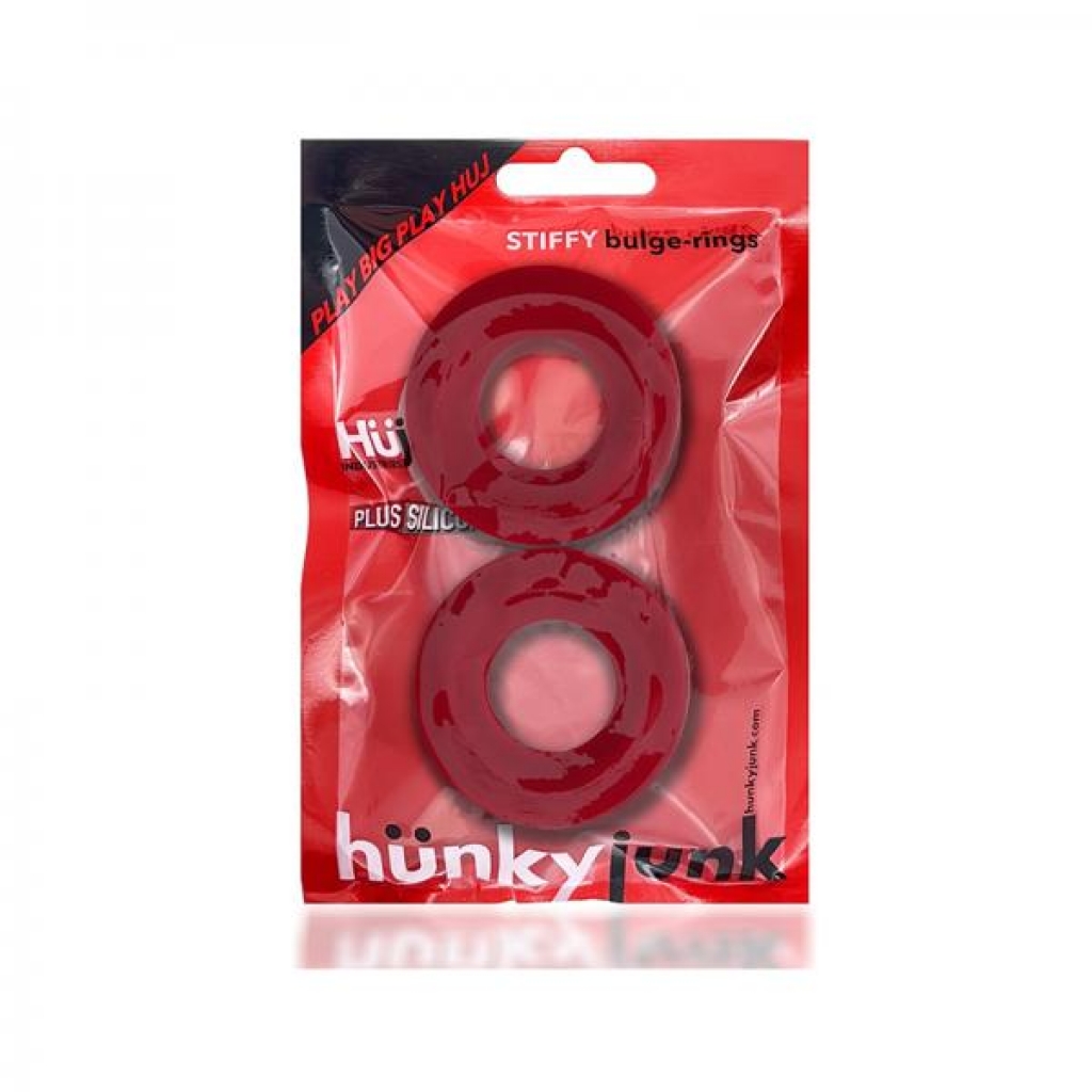 Oxballs Stiffy 2-pack Bulge Cockrings Silicone Tpr Cherry Ice - Classic Penis Rings