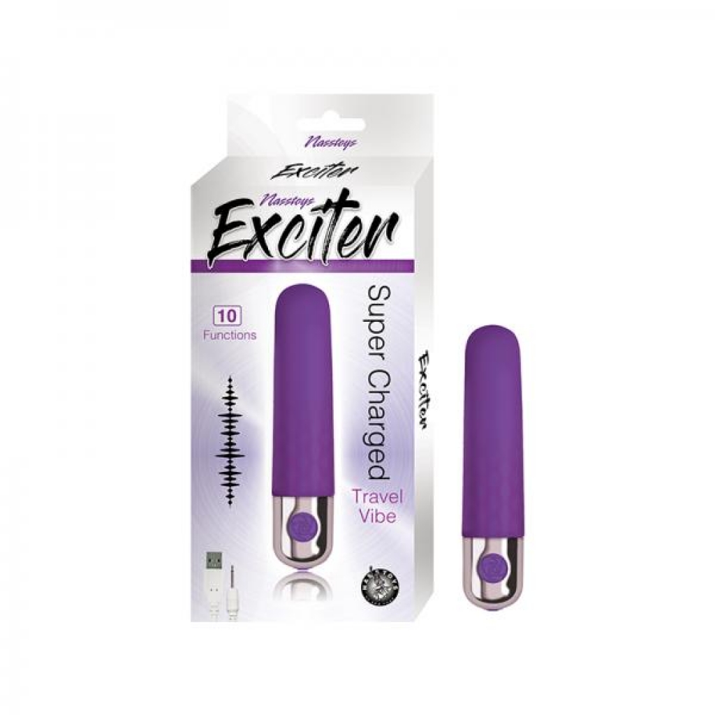 Exciter Travel Vibe Rechargeable Silicone Purple - Bullet Vibrators
