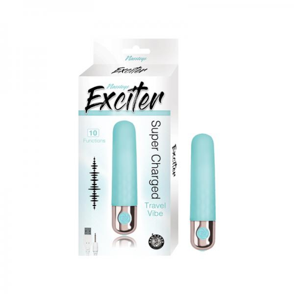 Exciter Travel Vibe Rechargeable Silicone Aqua - Bullet Vibrators