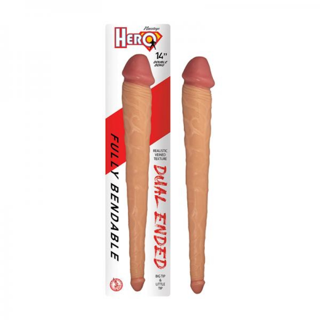 Hero Double Dong 14 In. White - Double Dildos
