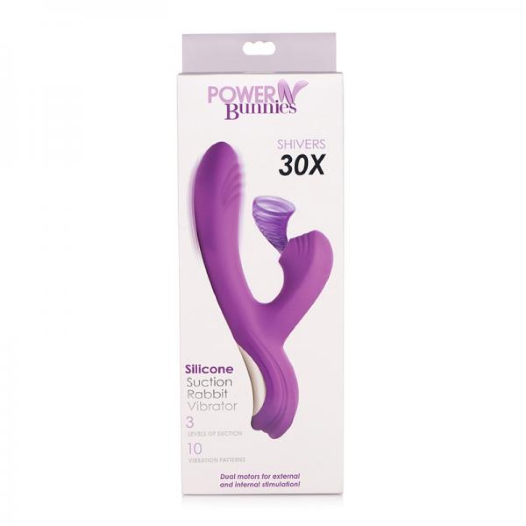 Power Bunny Shivers Suction Dual Stimulator Purple - Clit Suckers & Oral Suction