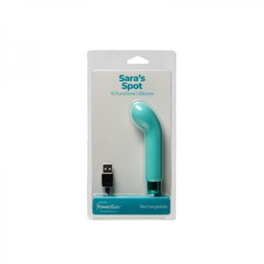 Sara's Spot Rechargeable Bullet With Removable G-spot Sleeve Teal - G-Spot Vibrators