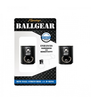 Ballgear Mini Ball Stretcher With D-ring Black - Mens Cock & Ball Gear