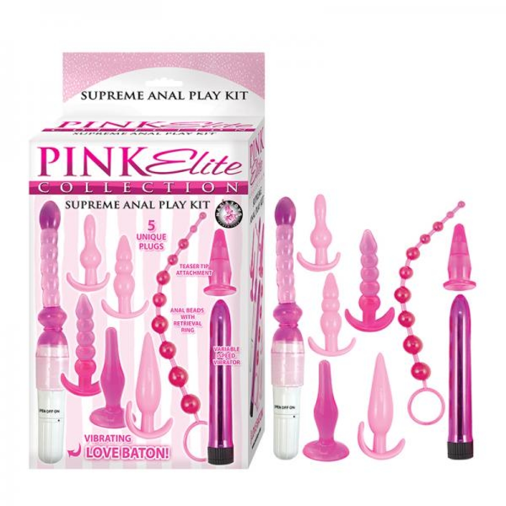 Pink Elite Collection Supreme Anal Play Kit Pink - Anal Plugs