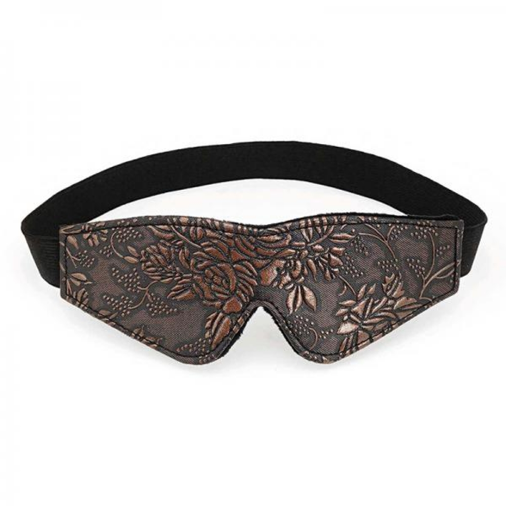 Blindfold Brown Pu Floral Print With Faux Fur Lining - Blindfolds