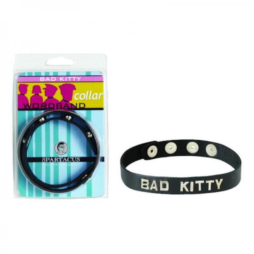 Bad Kitty Word Band Collar - Collars & Leashes