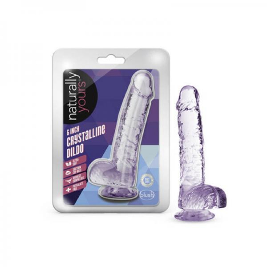 Naturally Yours Crystalline Dildo 6 In. Amethyst - Realistic Dildos & Dongs