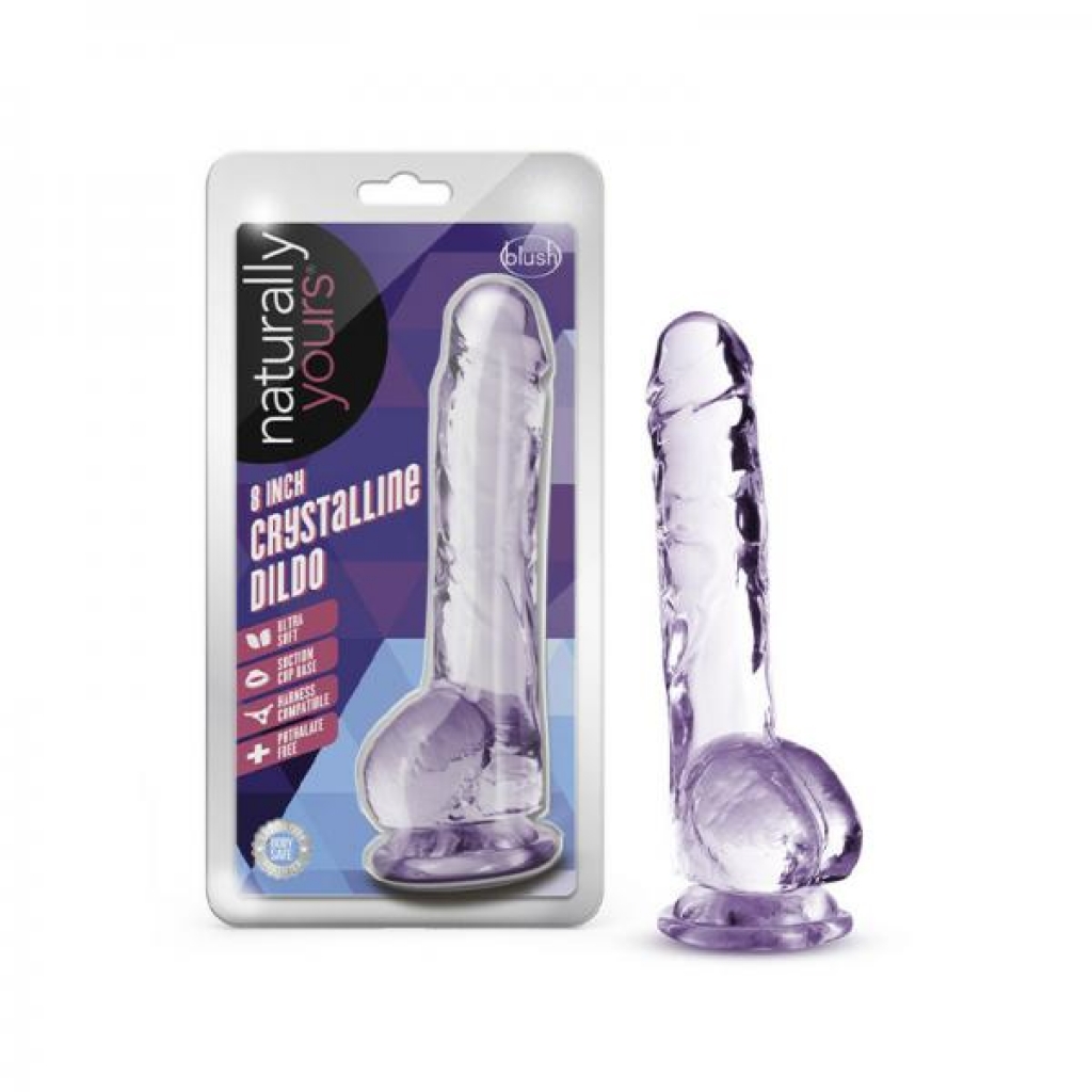 Naturally Yours Crystalline Dildo 8 In. Amethyst - Realistic Dildos & Dongs