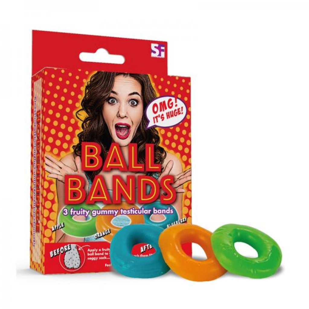 Gummy Ball Bands 3-pack Assorted Colors/flavors - Adult Candy and Erotic Foods