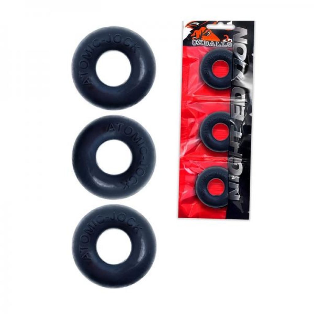 Oxballs Ringer Cockring 3-pack Plus+silicone Special Edition Night - Cock Ring Trios