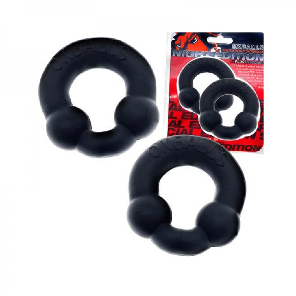 Oxballs Ultraballs 2-pack Cockring Plus+silicone Special Edition Night - Classic Penis Rings