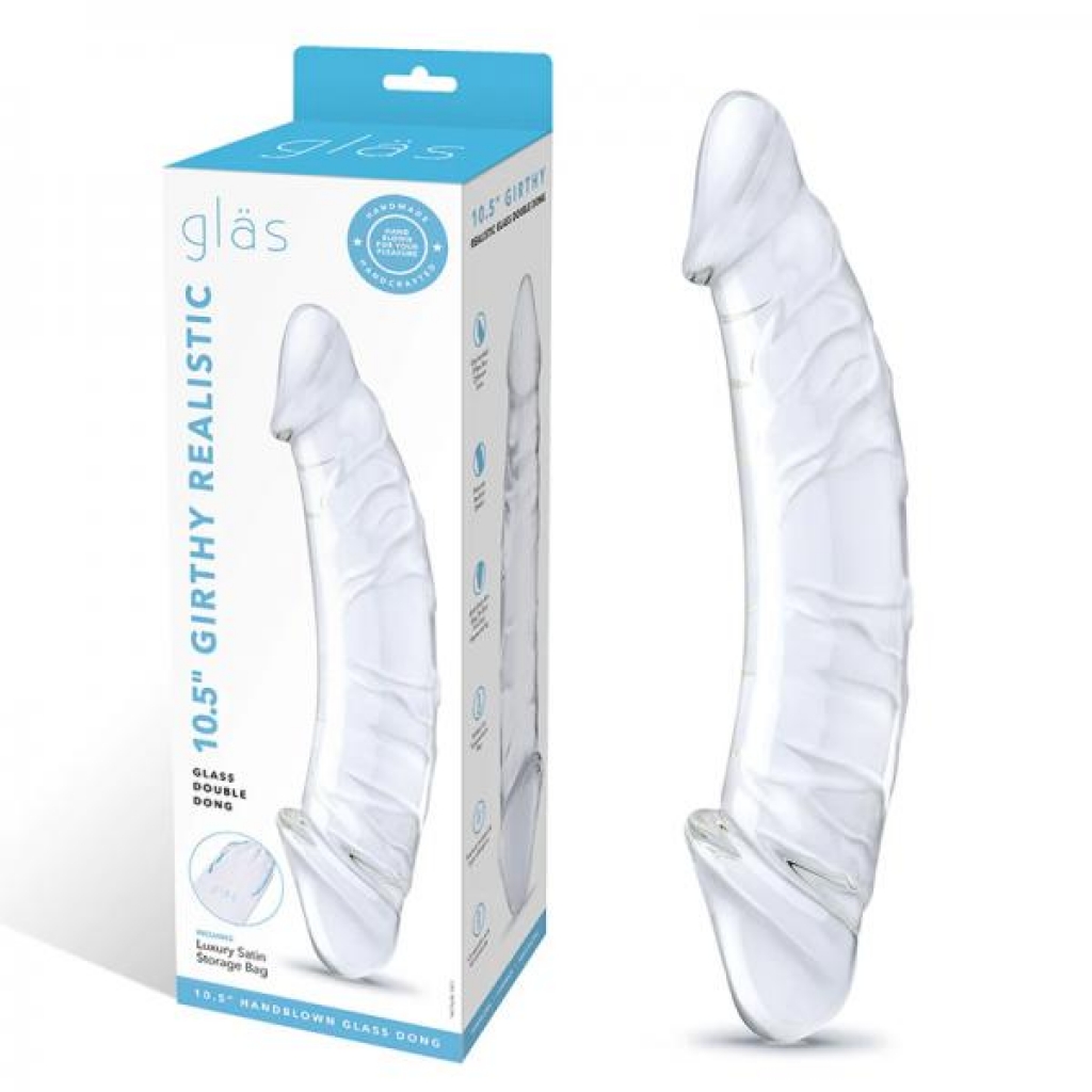 Glas Girthy Realistic Glass Double Dong 10.5 In. - Double Dildos