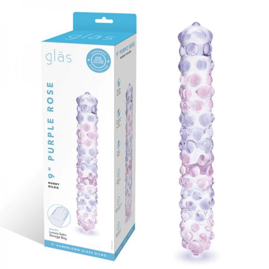 Glas Purple Rose Nubby Glass Dildo 9
