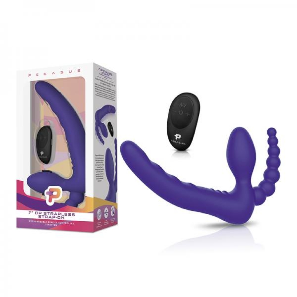 Pegasus Remote Control Strapless D.p. Silicone Strap-on - Strapless Strap-ons