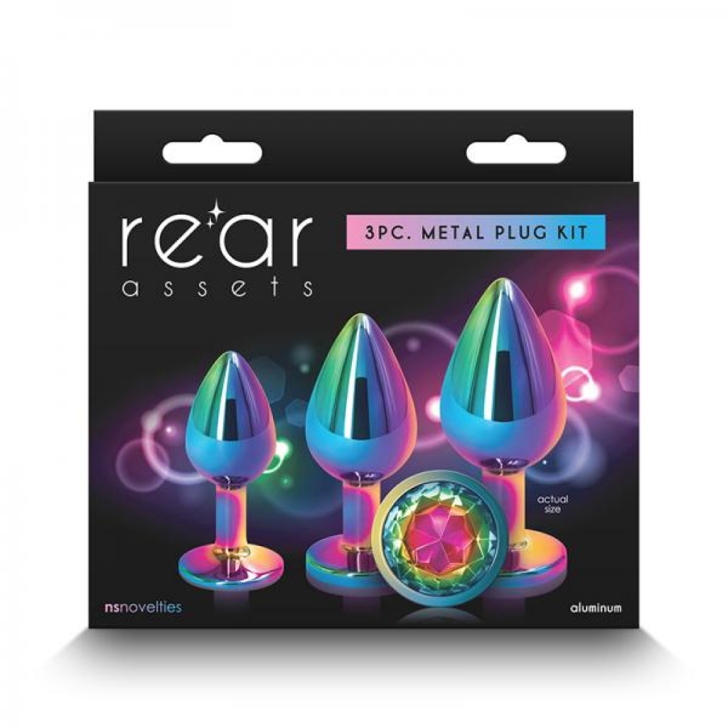 Rear Assets 3-piece Trainer Kit Multicolor Rainbow - Anal Trainer Kits