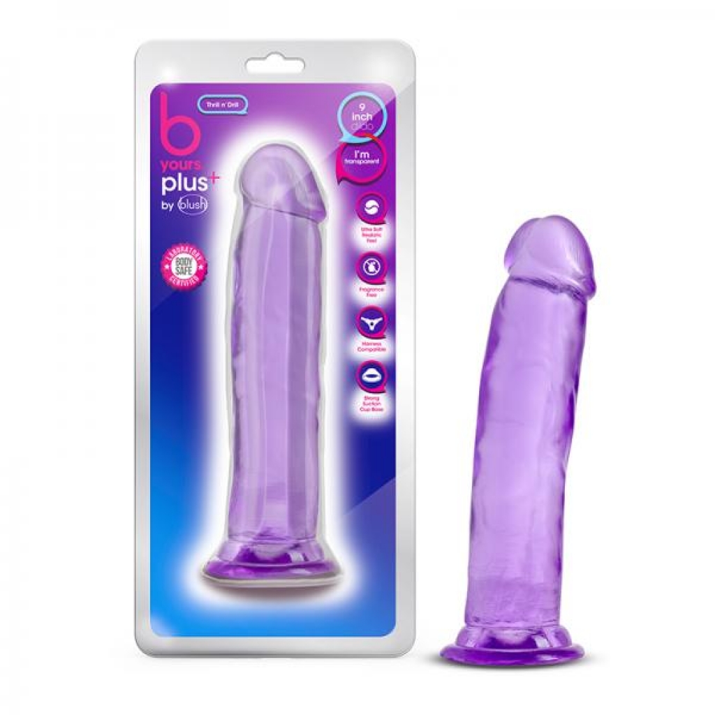 B Yours Plus Thrill 'n' Drill Dildo Purple - Realistic Dildos & Dongs