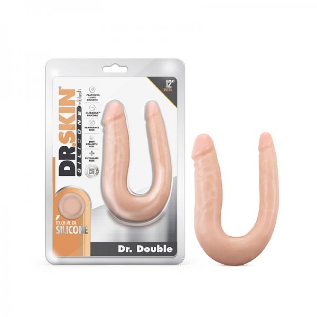 Dr. Skin Dr. Double Double Dong Silicone 12 In. Vanilla - Double Dildos