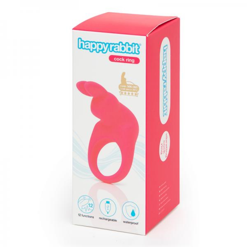 Happy Rabbit Rechargeable Cock Ring Pink - Couples Vibrating Penis Rings
