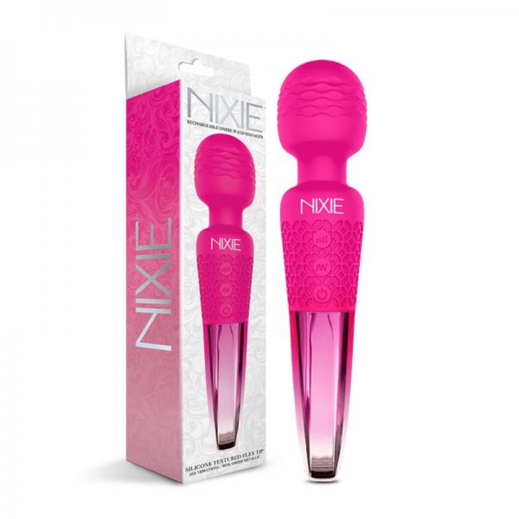 Nixie Rechargeable Wand Massager Pink Ombre Metallic - Body Massagers