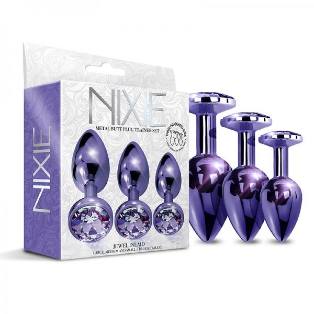 Nixie Metal Butt Plugtrainerset 3-piece Purple Metallic - Anal Trainer Kits