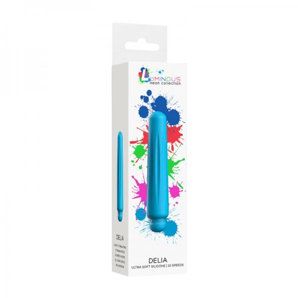 Luminous Delia Abs Bullet With Silicone Sleeve 10 Speeds Turquoise - Bullet Vibrators
