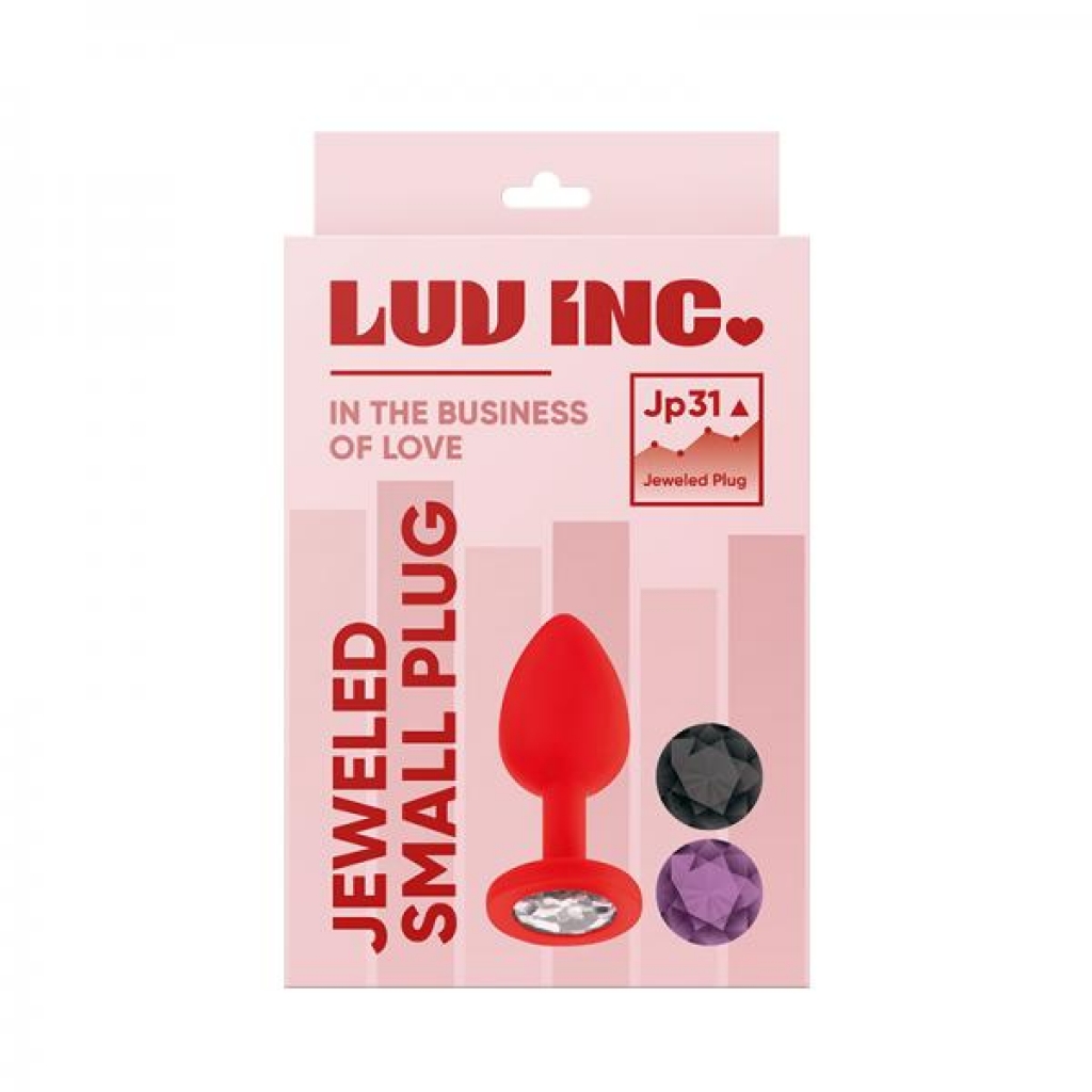 Luv Inc Jp31 Jeweled Small Plug With 3 Stones Red - Anal Plugs