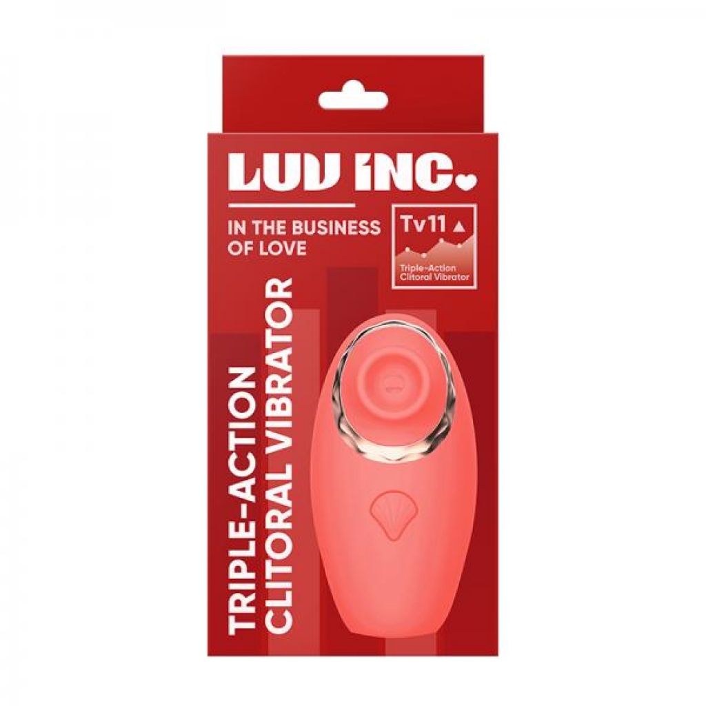 Luv Inc Tv11 Triple-action Clitoral Vibrator Coral - Clit Cuddlers