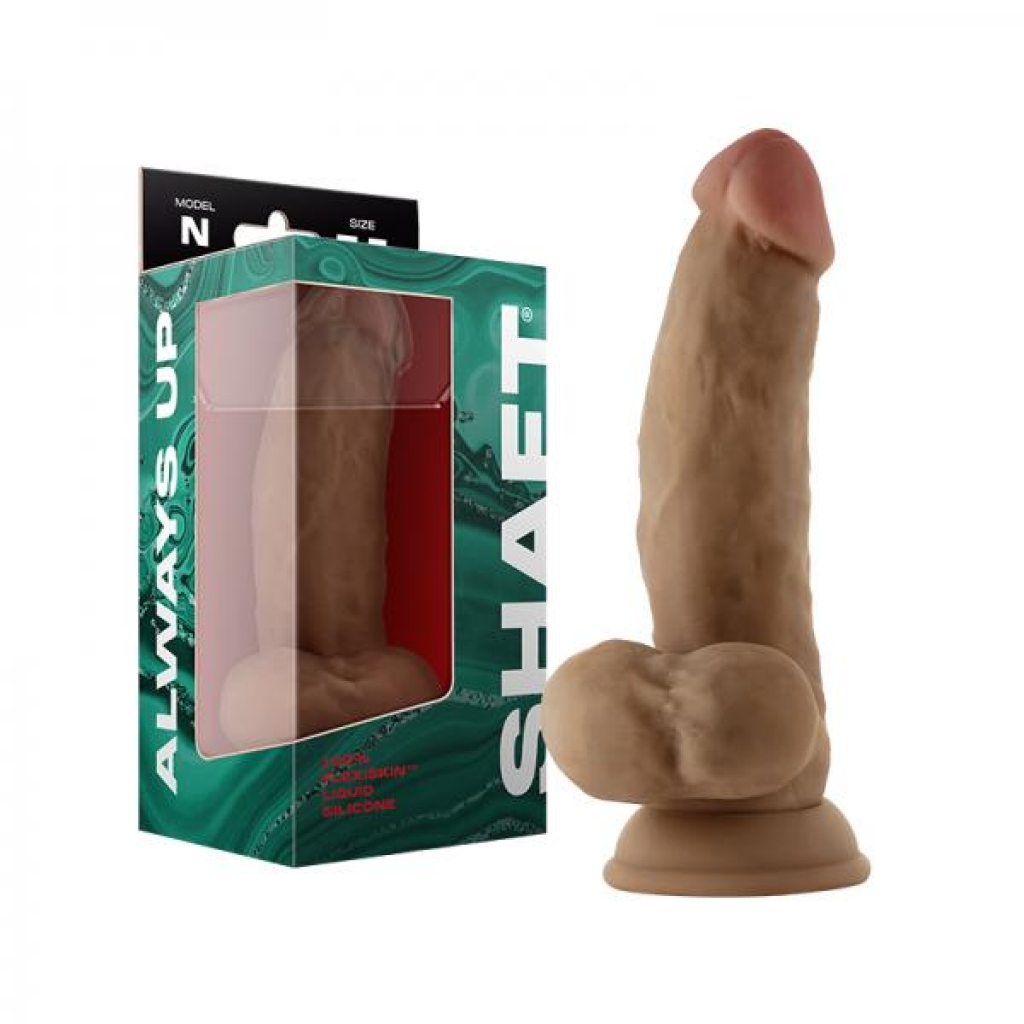 Shaft Model N Liquid Silicone Dong With Balls 7.5 In. Oak - Realistic