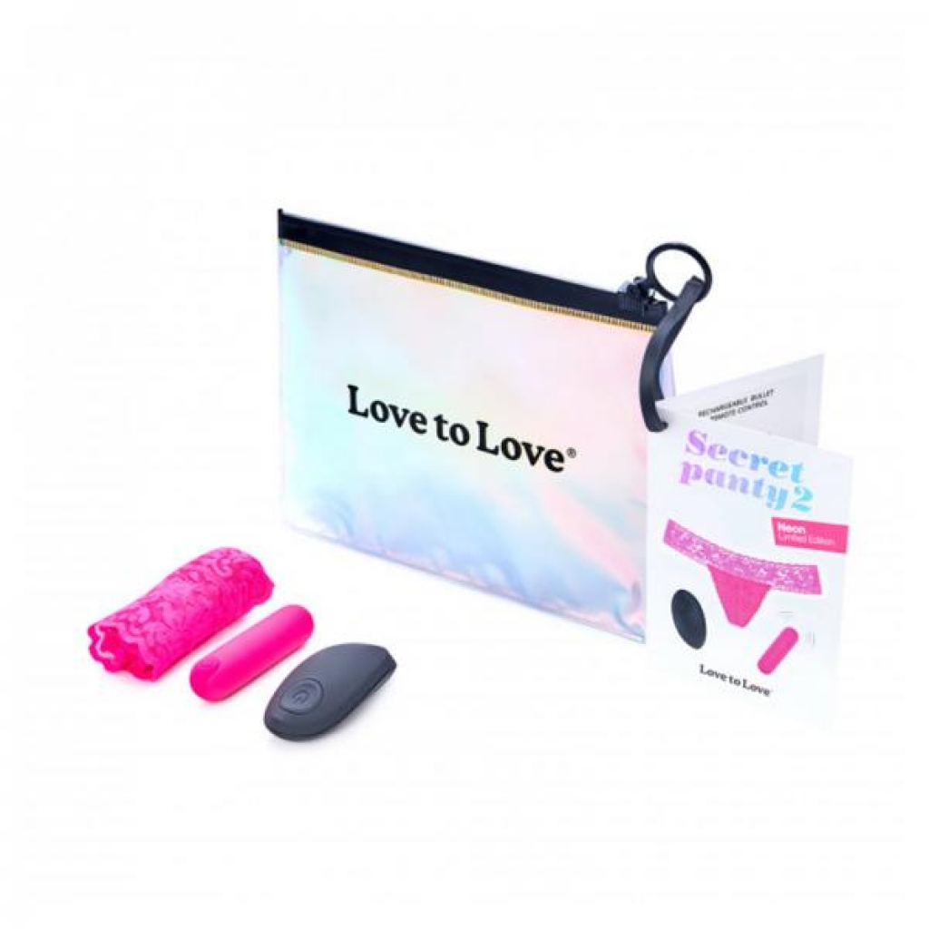 Love To Love Secret Panty 2 Neon Pink (gift Bag Packaging) - Babydolls & Slips
