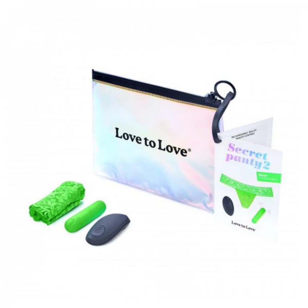 Love To Love Secret Panty 2 Neon Green (gift Bag Packaging) - Babydolls & Slips